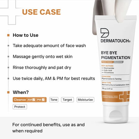 Dermatouch Bye Bye Pigmentation Face Wash - 70g