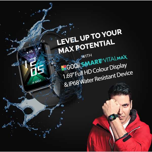 Goqii Smart Vital Max Smartwatch |1.69'' Hd | Spo2 |Ip68 | 3 Months Personal Coaching