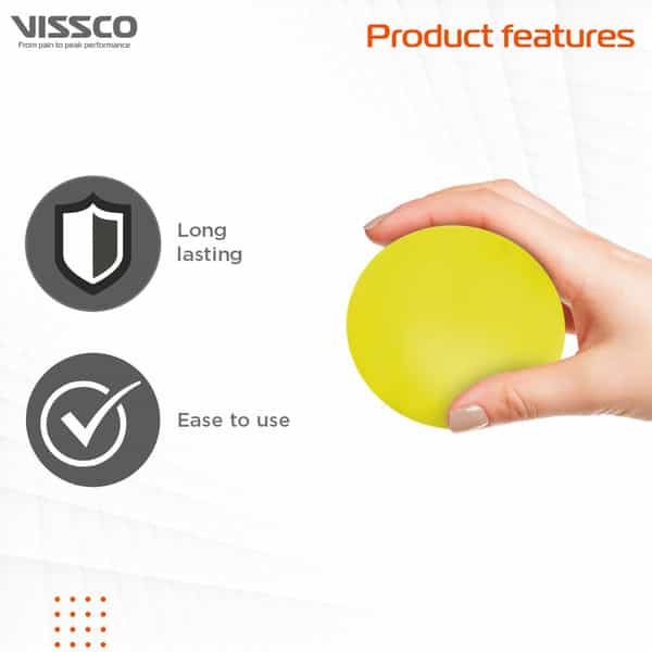 Vissco Flexiball|Stress Reliever|Ideal To Exercise Muscles Of The Finger -Soft Resistance (Yellow)