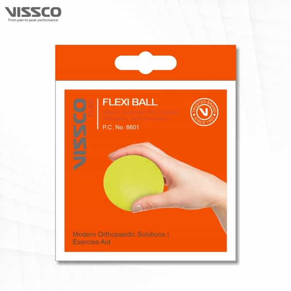 Vissco Flexiball|Stress Reliever|Ideal To Exercise Muscles Of The Finger -Soft Resistance (Yellow)