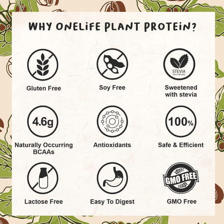 Onelife 100% Plant Protein- Mocha 500gm