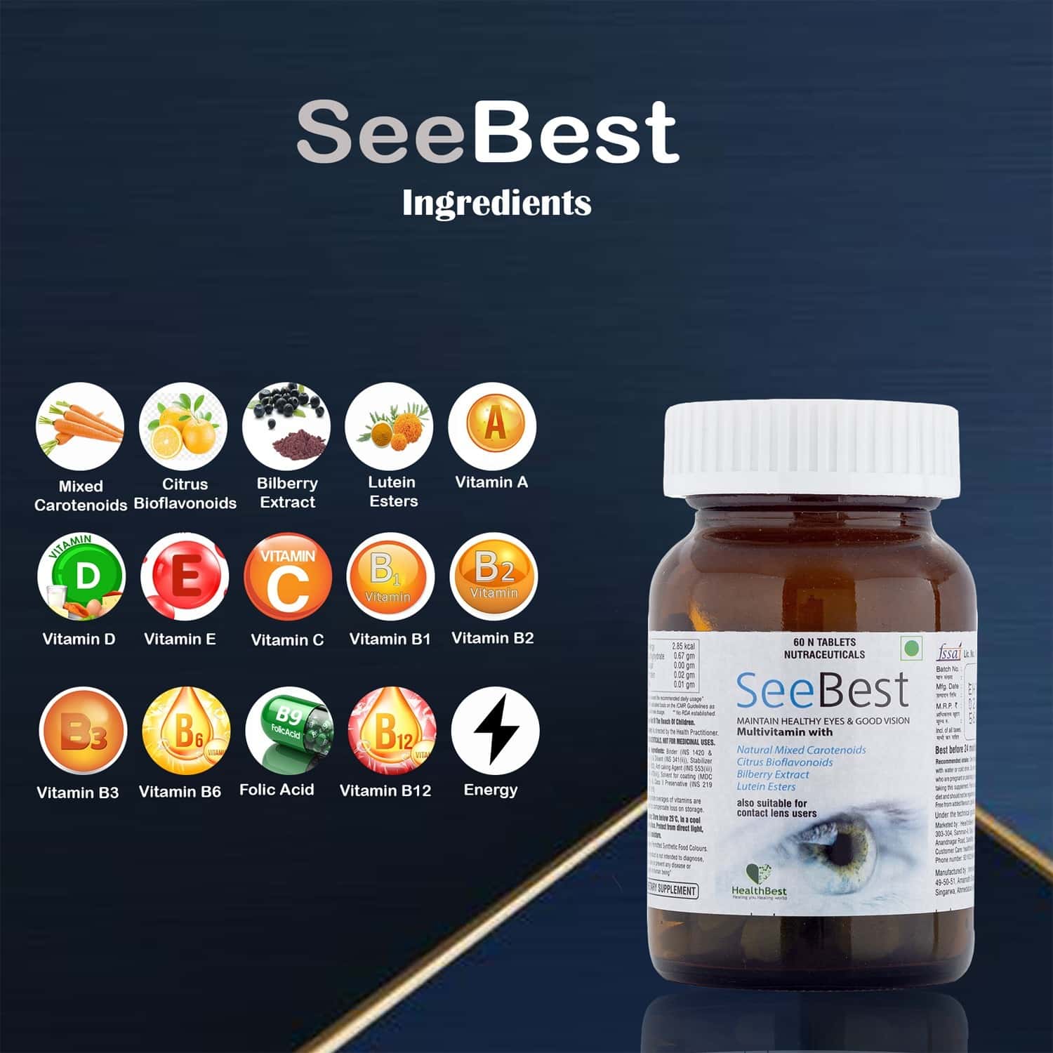 Best Tablet For Poor Eyesight Buy HEALTHBEST SEEBEST TABLETS- FOR HEALTHY EYES AND GOOD VISION
