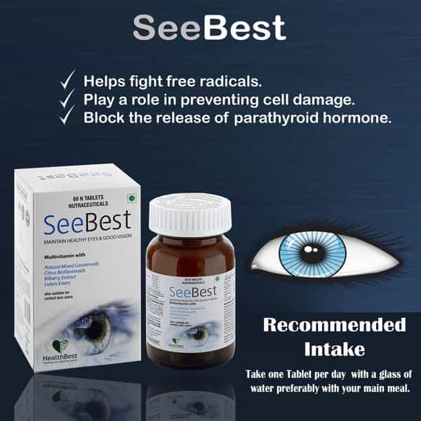 Healthbest Seebest Tablets- For Healthy Eyes And Good Vision | Enhances Eyesight |60 Tablets