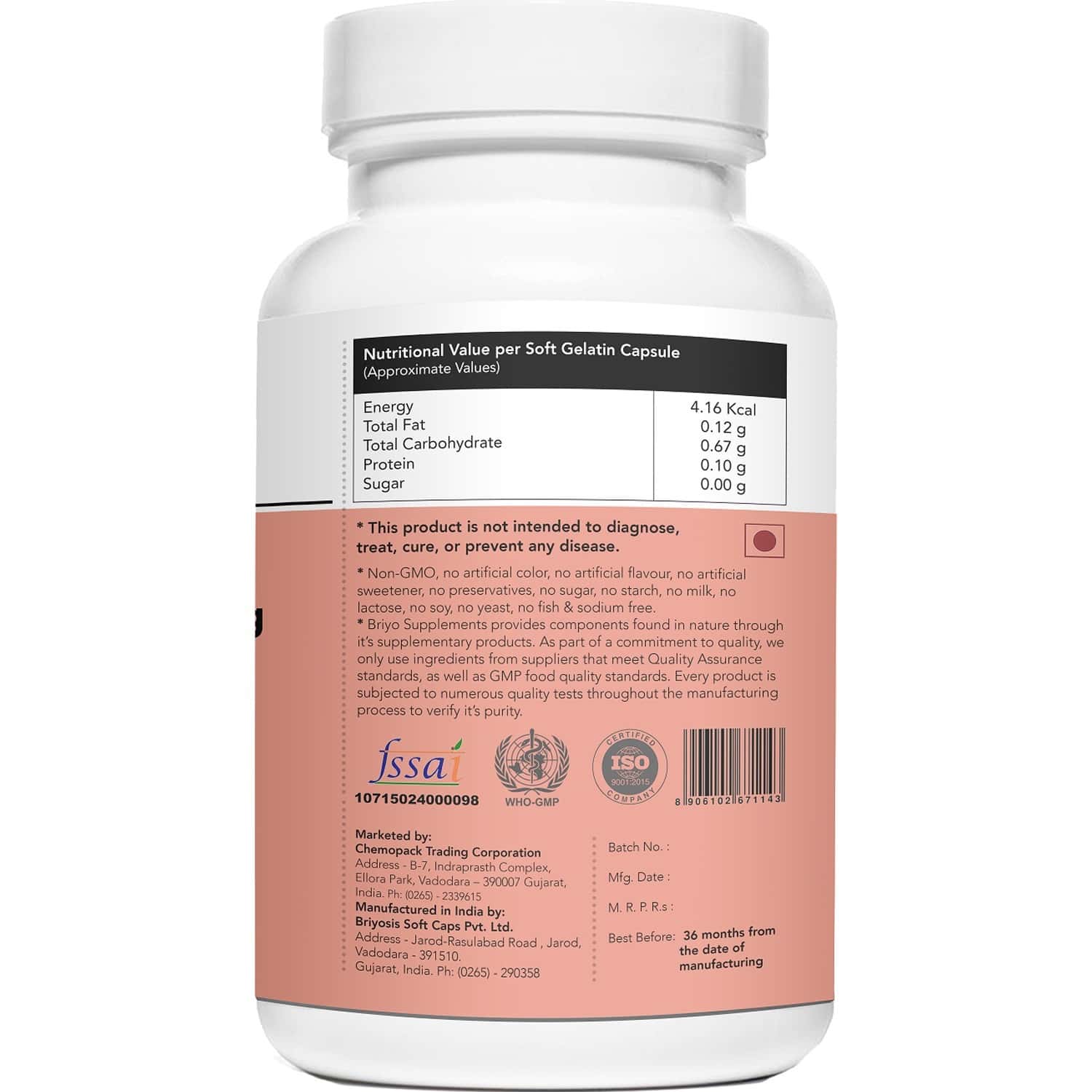 Buy BRIYO SUPPLEMENTS DAILY MULTIVITAMINS & MINERALS + GINSENG 1X(60