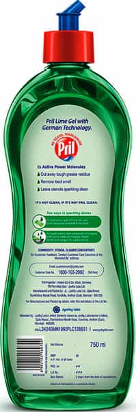 Pril Perfect Dishwash Liquid Gel Lime 750Ml