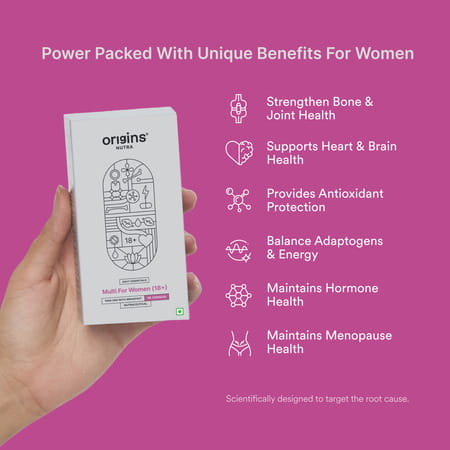 Origins Nutra Multi For Women(18+)| Support Active Life, Immune, Bone & Joint Support - 30 Softgels