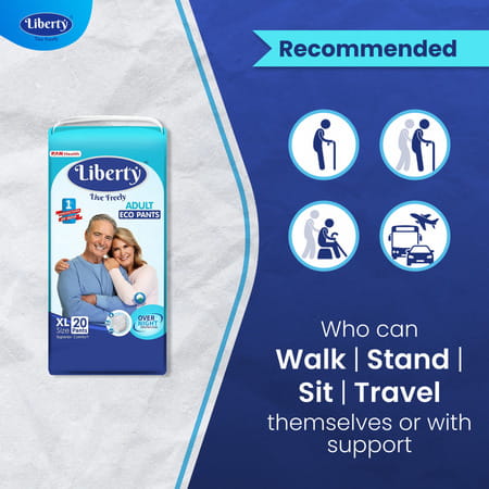 Liberty Eco Adult Diaper Extra Large (xl) 60 Count Waist Size 38-65 Inch Pack Of 3 20 Count/pack