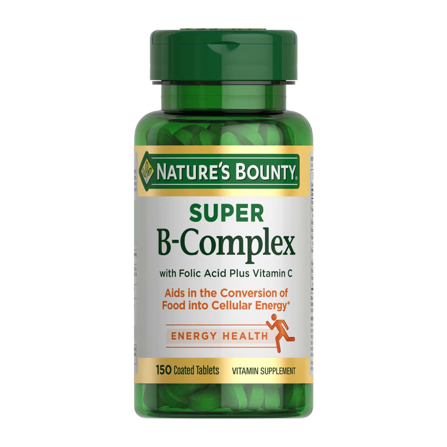 Nature's Bounty Super B Complex With Vitamin C & Folic Acid | Immune & Energy Support | 150 Tablets