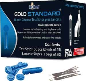 Dr Trust Usa Gold Standard Glucometer Test Strips Plus Lancets Box Of 50