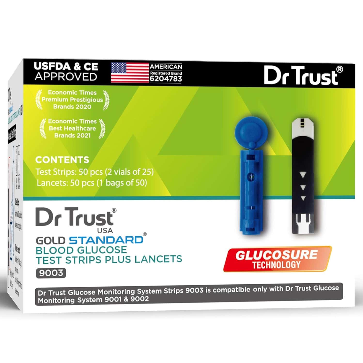 Dr Trust Usa Gold Standard Glucometer Test Strips Plus Lancets Box Of 50