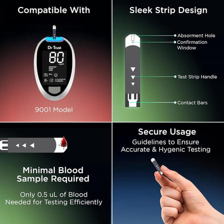 Dr Trust Usa Gold Standard Glucometer Test Strips Plus Lancets Box Of 50