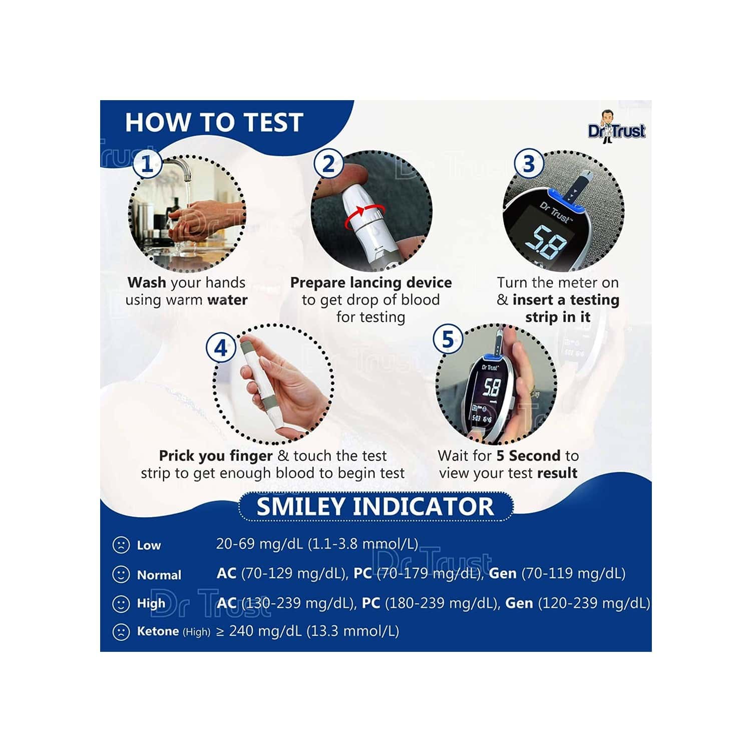 Buy Dr Trust Usa Gold Standard Test Strips Plus Lancets Box