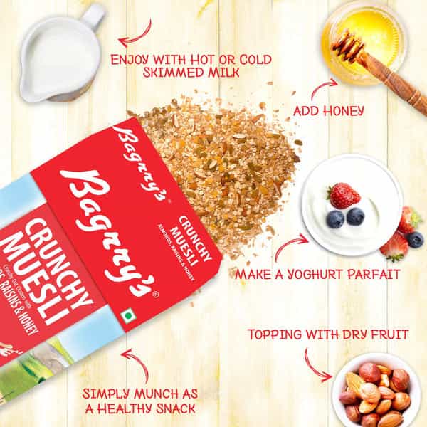 Bagrrys Crunchy Muesli Crunchy Oat Clusters With Almondsraisins & Honey 1000G