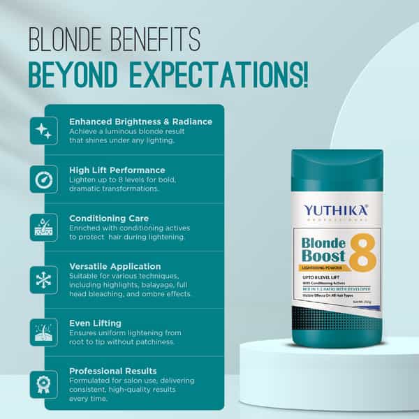 Yuthika Professional Blonder Powder For Hair 250G Multi Techniques Hair Lightning