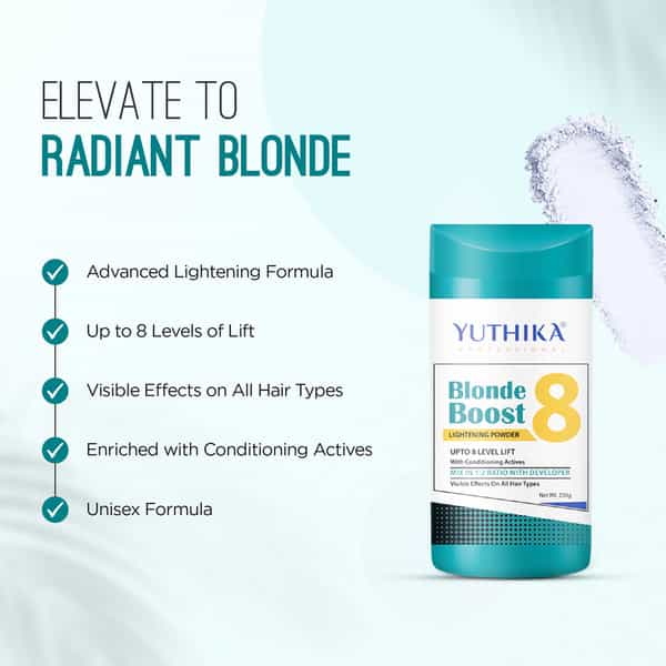 Yuthika Professional Blonder Powder For Hair 250G Multi Techniques Hair Lightning