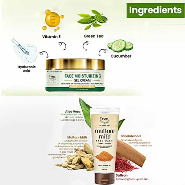 Tnw The Natural Wash Face Moisturizing Gel Cream & Multani Mitti Face Wash | 150 Gm