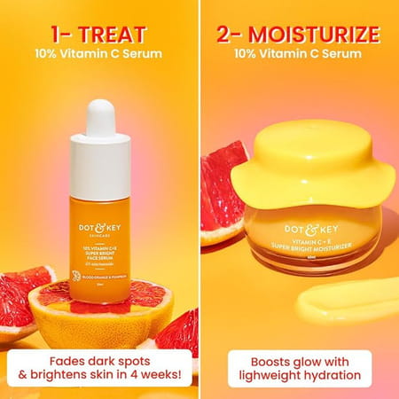 Dot & Key Vitamin C + E Superbright Skin Care Serum & Moisturizer Combo - 60ml + 30ml