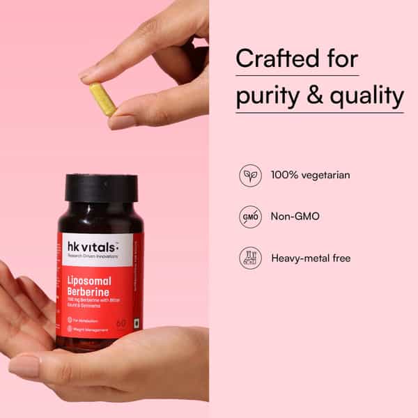 Hk Vitals Liposomal Berberine | 1100Mg Berberine With Bitter Gourd & Gymnema (60 Capsules)