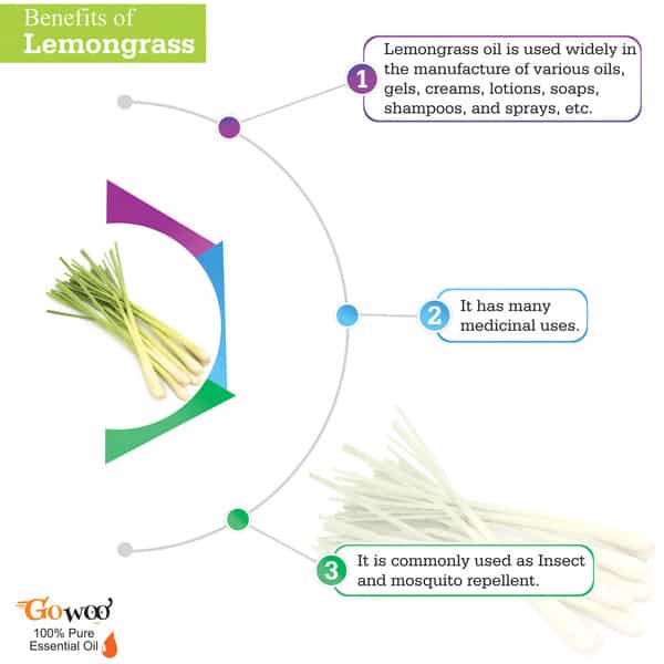 Go Woo 100% Virgin Lemongrass Essential Oil 50 Ml