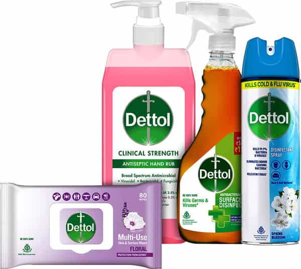 Dettol Back To School Kit (Clinical Strength Sanitizer Disinfectant Wipes & Disinfection Spray)