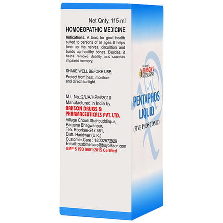 Baksons Homoeopathy Pentaphos Liquid Five Phos Tonic 115 Ml