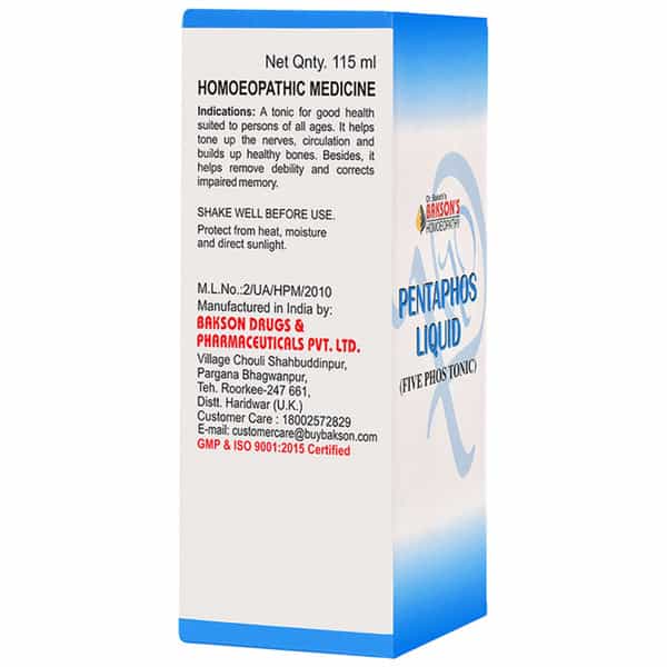 Baksons Homoeopathy Pentaphos Liquid Five Phos Tonic 115 Ml