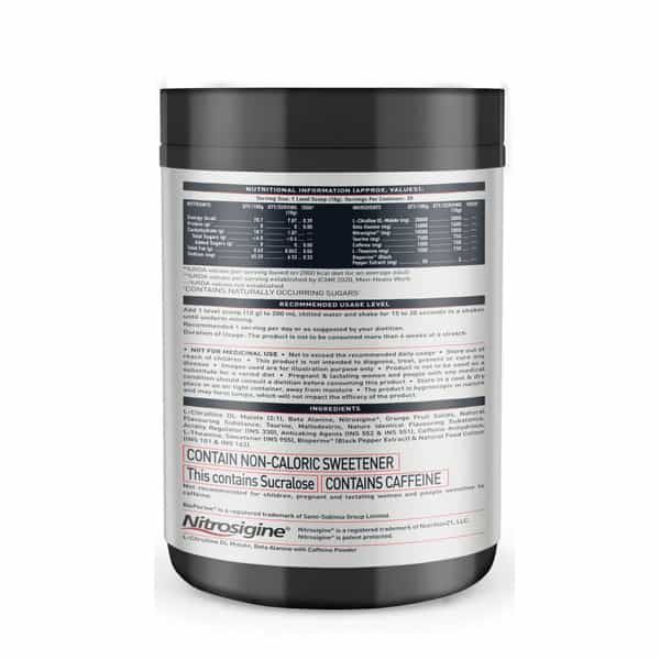 Muscleblaze Pre Workout Wrathx Pump | Nitrosigine & L-Citrulline - Citrus Blast | 300G | 30 Servings