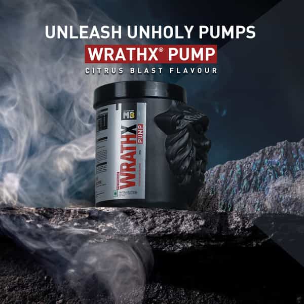 Muscleblaze Pre Workout Wrathx Pump | Nitrosigine & L-Citrulline - Citrus Blast | 300G | 30 Servings