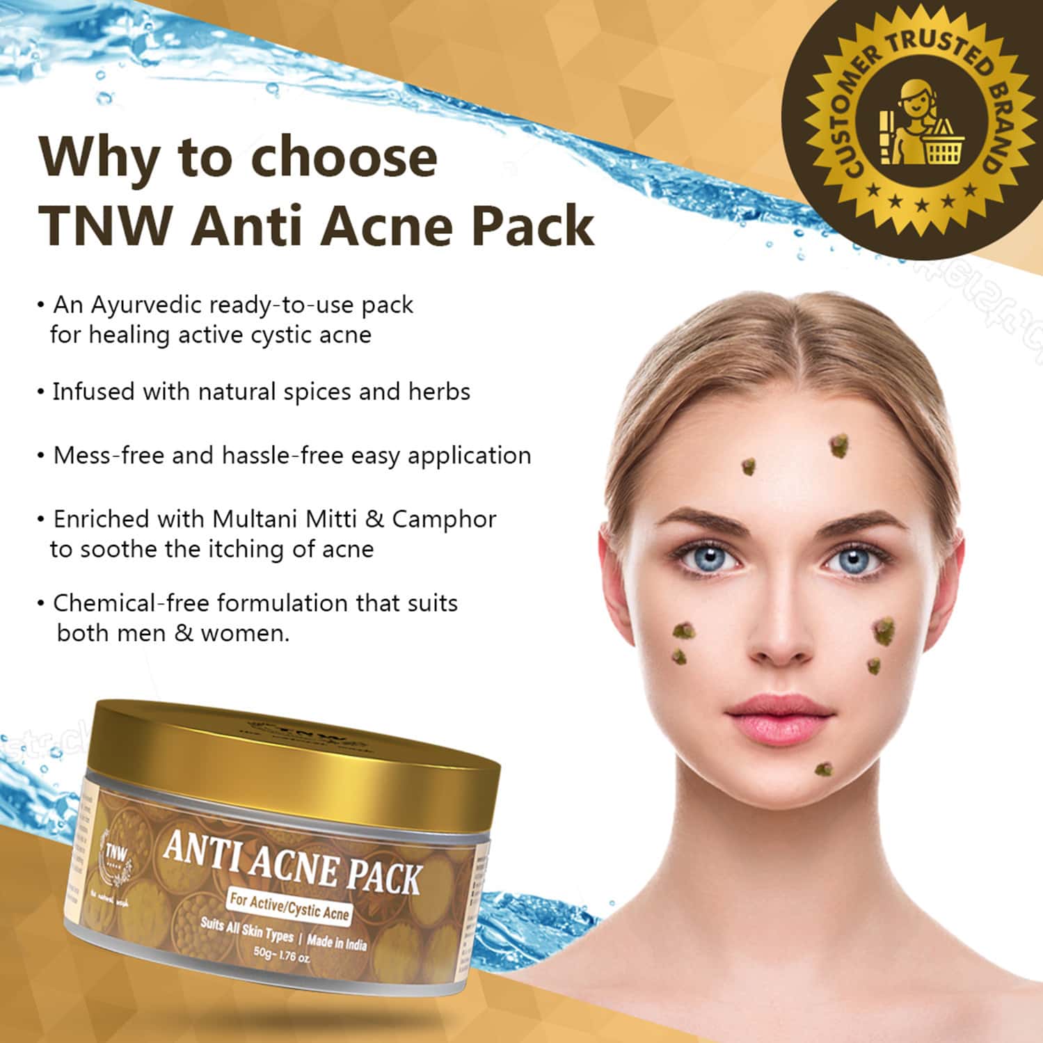 Buy TNWTHE NATURAL WASH ANTI ACNE FACE PACK FOR ACNE AND PIMPLE FREE