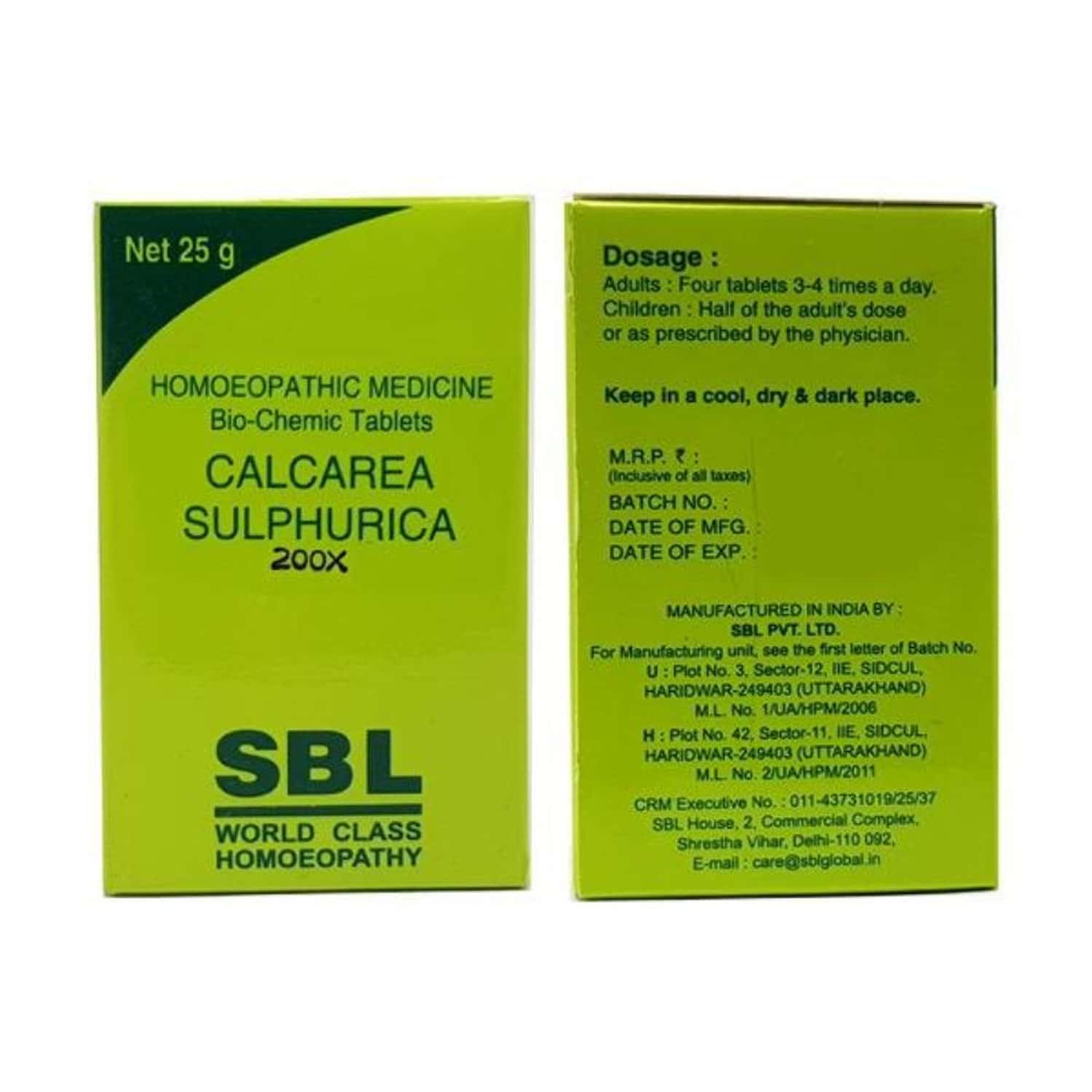Sbl Calcarea Sulphurica Biochemic Tablet 200x 25 Gm Pack Of 3