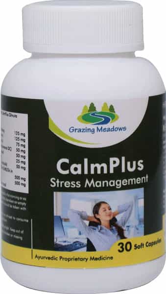 Grazing Meadows Calm Plus 30 Capsules Ayurvedic Herbal Formulation For Stress Management Pack Of 2)