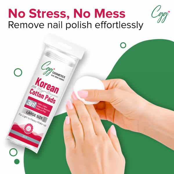 Cgg Cosmetics Korean Makeup Remover Cotton Pads Large Size Bonus Pack Included - Pack Of 80