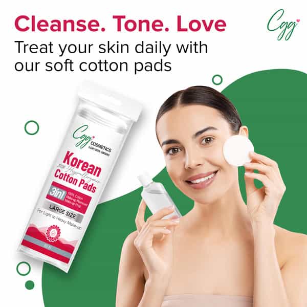 Cgg Cosmetics Korean Makeup Remover Cotton Pads Large Size Bonus Pack Included - Pack Of 80