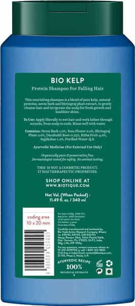 Biotique Bio Kelp Fresh Growth Protein Shampoo For Intensive Hair Growth Treatment 400 Ml