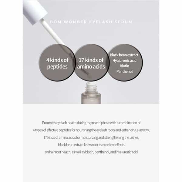 B.o.m Wonder Eyelash Serum - Nourishing Formula - Curled Eyelashes - 8Ml