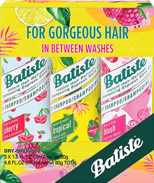 Batiste Value Kit Floral&Flirty Blush Fuity&Cheeky Cherry Coconut&Exotic Tropical Dry Shampoo-150Ml