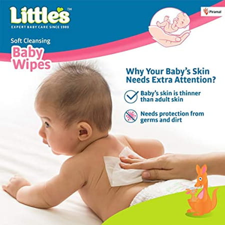 Little's Soft Cleansing Baby Wipes Lid | 80 Wipes (pack Of 6)