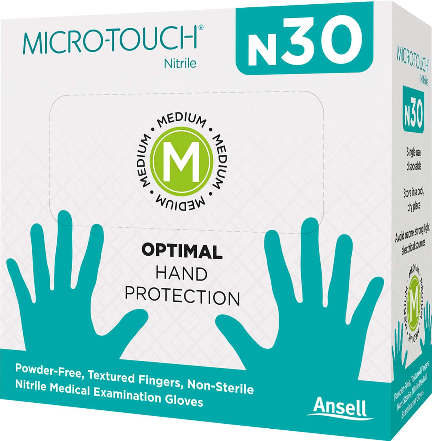 Ansell Micro Touch Nitrile N30 Multipurpose Examination Glove - Medium