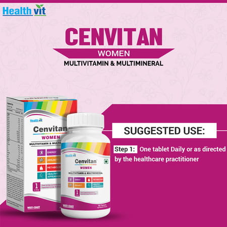 Healthvit Cenvitan Women With 24 Nutrients (Vitamins And Minerals) - 60 Tablets