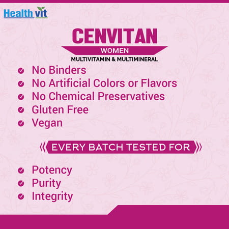 Healthvit Cenvitan Women With 24 Nutrients (Vitamins And Minerals) - 60 Tablets