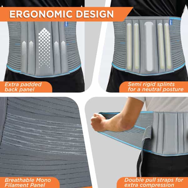 Vissco Lumbocare (Lumbo Sacral Belt) |Provides Support To The Lower Back - Large(Grey)
