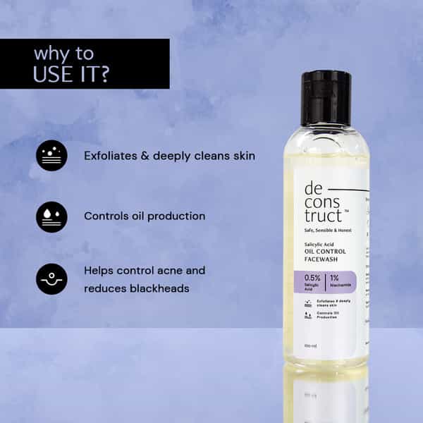 Deconstruct Salicylic Acid Oil Control Facewash- 0.5% Salicylic Acid + 1% Niacimide (100Ml)