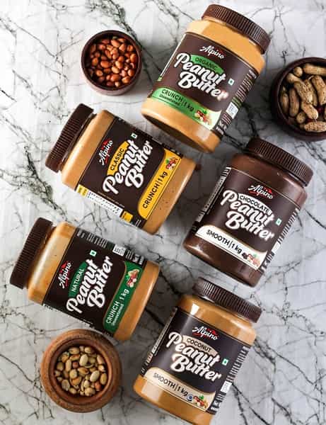 Alpino Chocolate Peanut Butter Smooth 400G Jar - Creamy - High Protein Peanut Butter Vegan