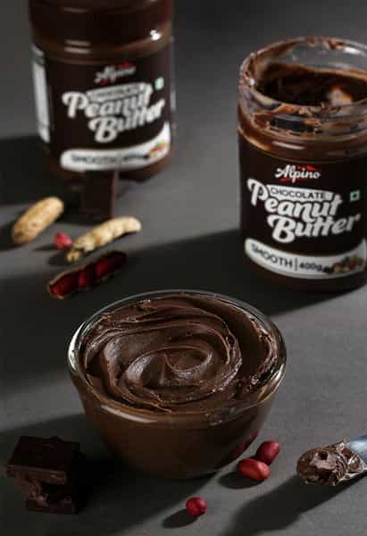 Alpino Chocolate Peanut Butter Smooth 400G Jar - Creamy - High Protein Peanut Butter Vegan