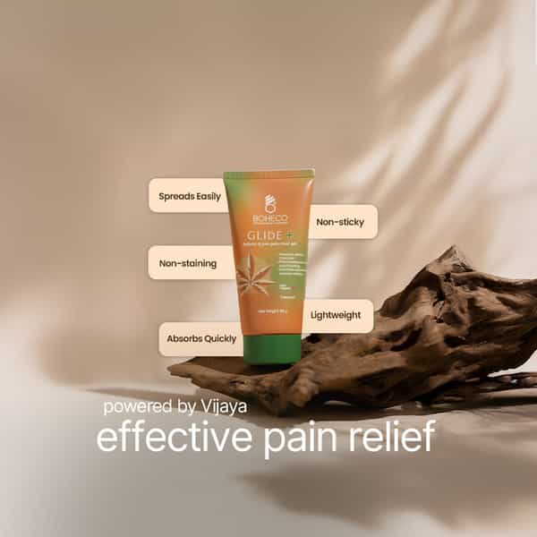 Boheco Glide+ Gel For Joint Pain Relief | With Vijaya Leaf Extract & Shallaki Extract | 50Gm