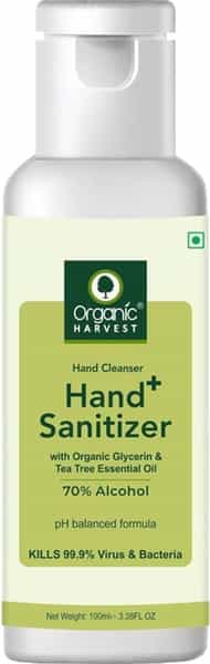Organic Harvest Hand Sanitizer With Organic Glycerin & Tea Tree Essential Oil- 150Ml