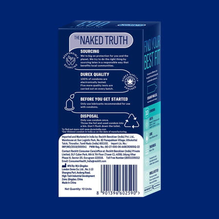 Durex Invisible Super Ultra Thin Condoms For Men - 10s