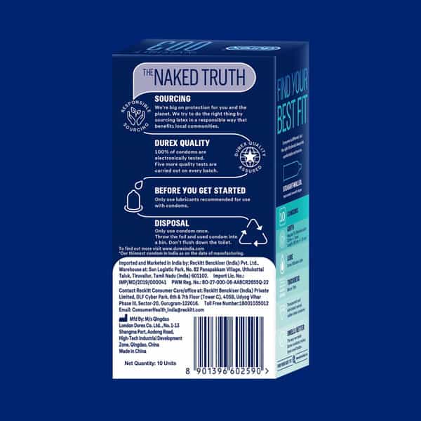 Durex Invisible Super Ultra Thin Condoms For Men - 10S