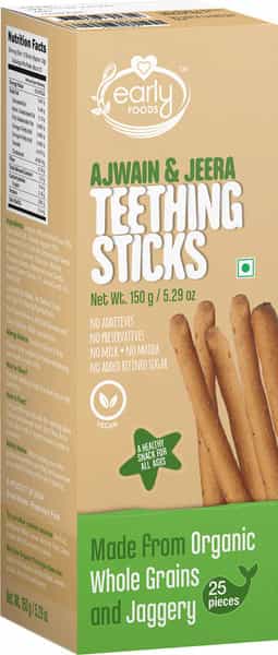 Early Foods Assorted Pack Of 4 Organic Kids Snacks (Millet & Ajwain Sticks + Multigrain & Amaranth)