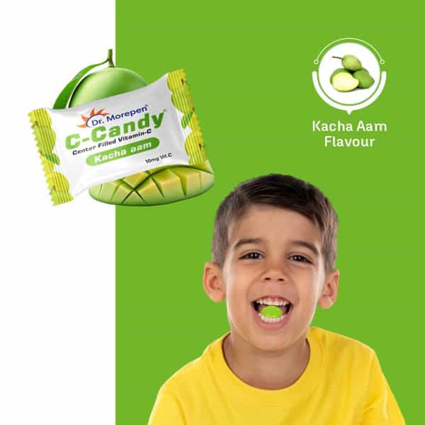 Dr. Morepen Vitamin C-Candy 10Mg Vit.c Per Candy Kaccha Aam Flavored 250 Count